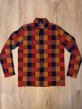 Scotch & Soda Check Knit Wool Blend Shirt Jacket - Medium